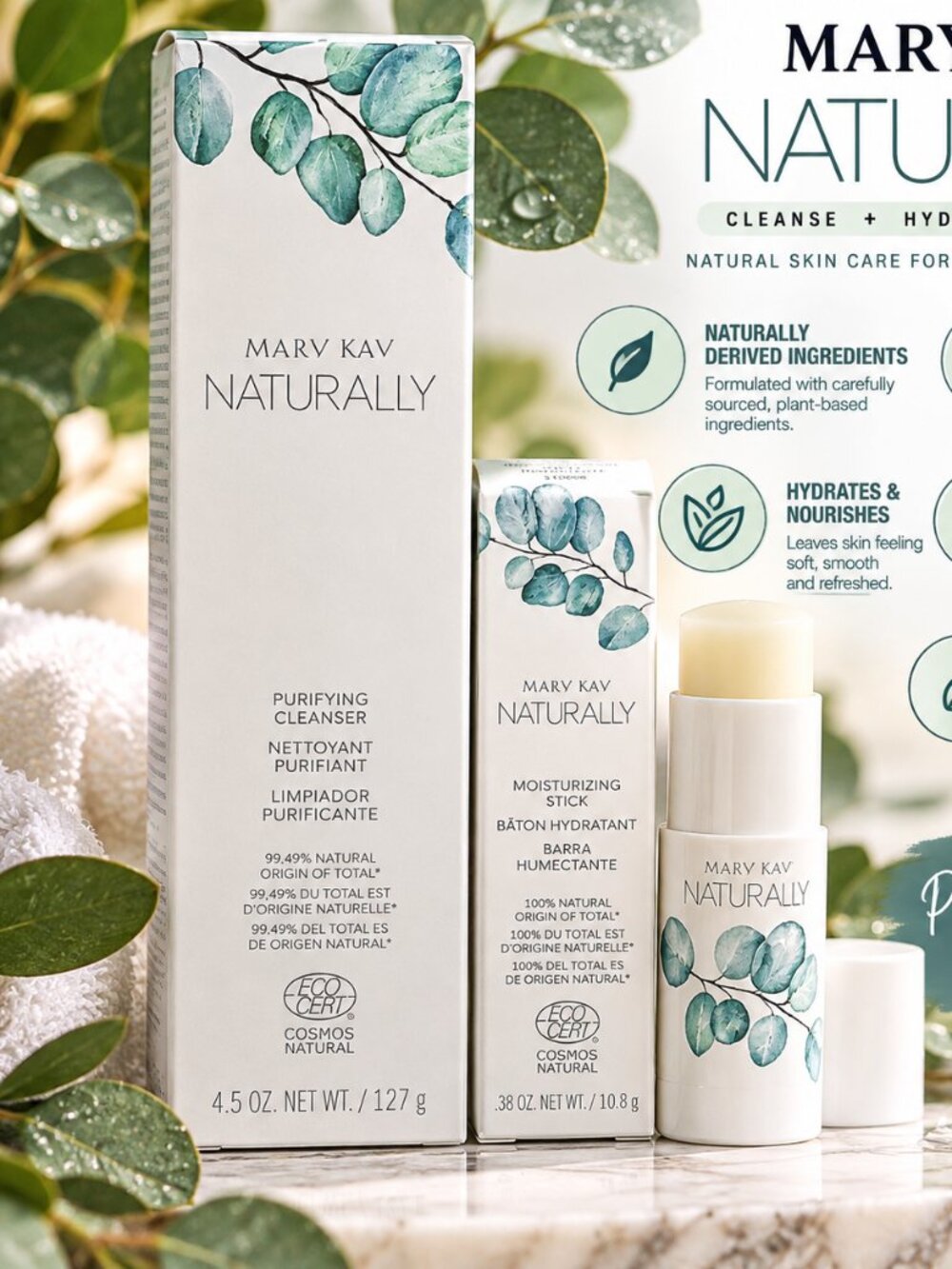 MaryKay Naturally Purifying Cleanser & Moisturizing Stick Brand New!